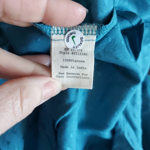 Evy's Tree The Maria Blue Midi Shirt Dress Women's Size 1X NWT Boho Chic - Picture 9 of 12